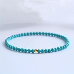 TEMU 3mm 천연석 터키석 팔찌 및 발찌: 사기자리 및 마라톤 별자리 여성에게 완벽한 선물, 신축성 있는 스택형 액세서리
