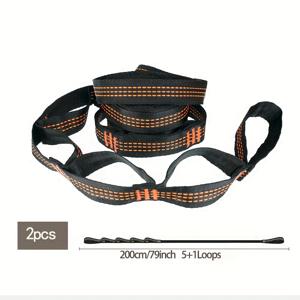 TEMU 2미터 해먹 스트랩 5+1 후크 포인트, 요가 스윙용 교체용 해먹 걸이 로프, 야외용 삼베 로프, 간편하고 실용적인 빠른 사용