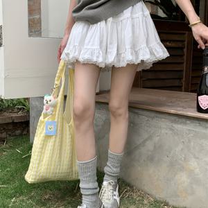 TEMU 여성용 화이트 & 숏 A라인 스모크 드레스 스타일 숏 스커트 - 스모크 버튼 없는 신축성 허리, 숏 길이 (무릎 길이 스타일) 여름 드레스, 주름 없는 와이드 우산 헴, 비치, 피크닉, 파티 의상용 세탁기 사용 가능