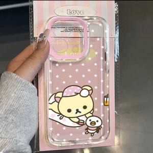 TEMU 휴대폰 케이스 - 귀엽고 달콤한 투명한 휴대폰 케이스, 곰돌이 캐릭터 디자인, iPhone 16 Pro Max, 15 Pro, 14 Pro, 13 Pro, 12 Pro, 12, 11, 11 Pro Max, 7, 8, Mini 12, Mini 13, 16E 호환. 휴일 선물로 완벽, 적합
