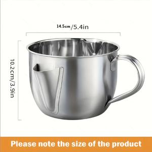 TEMU 스테인리스 스틸 기름 분리기 & 국 필터 냄비 - 강력한 304 스테인리스 스틸 주방 요리 필터 볼 (스포트 포함), 식기세척기 사용 가능, 육수, 국용