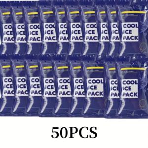 TEMU 쿨러용 재사용 가능한 아이스팩 50개입, 캠핑 및 피크닉에 적합한 대용량 젤 아이스 백 - 음료, 야외 주방 및 뒷마당 바베큐에 오래 지속되는 냉각을 제공합니다.|얼음주머니