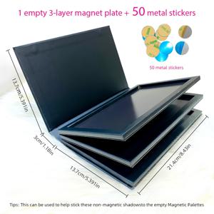 TEMU 마그네틱 북 스타일 아이섀도우 정리함 3단 프로페셔널 메이크업 보관 박스 (레이어당 15팬 수납 가능) + 무료 금속 디스크 증정
