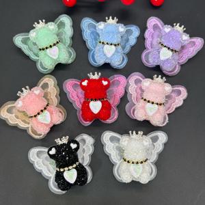 TEMU 귀여운 왕관, 나비날개, 곰 & 풀 드릴 구멍이 있는 구슬 5개 세트 - 반짝이는 DIY 주얼리 만들기 재료, 팔찌, 목걸이, 키체인용 - 액세서리 공예용 구슬