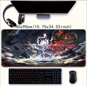 TEMU 대형 애니메이션 마우스 패드 - 생생한 만화 캐릭터 디자인, 미끄럼 방지 고무 베이스, 게임 및 사무실 사용을 위한 내구성 및 부드러운 표면, 다양한 크기(30x60cm, 30x70cm, 30x80cm, 40x80cm, 40x90cm)에서 사용 가능, 애니메이션 마우스 패드