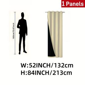 TEMU 원 패널, 완전 차광 커튼, 단색 디자인, 걸이용 아일렛 상단, 코팅된 안감, 거실, 사무실, 침실, 크리스마스 테마 및 현대적인 로맨틱한 분위기를 위한 장식에 이상적.
