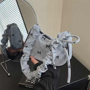 TEMU 세련되고 우아한 여성용 패턴 코듀로이 숄더백 - 조절 가능한 스트랩 - 지퍼 잠금 - 4가지 색상으로 제공 - 다양한 상황에 적합한 트렌디한 겨드랑이 가방 또는 핸드백