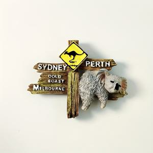 TEMU 호주 문화 관광 기념품 공예품 1개, 창의적인 3D 코알라 로드 사인 홈 데코 자석 냉장고 스티커 수집용 선물