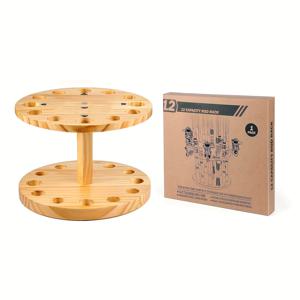 TEMU 차고용 낚싯대 홀더, 바닥 스탠드 12개까지 수납 가능한 목재 낚시 장비 정리함, 낚싯대 및 가늘고 긴 물품 정리용, 실용적이고 아름다운 디자인