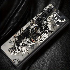 TEMU 물에서 솟아오른 호랑이 그림이 있는 삼성 갤럭시 폴드 모델 5, 4, 3 및 Z 폴드 시리즈 7, 6, 5, 4, 3와 호환되는 폰 케이스