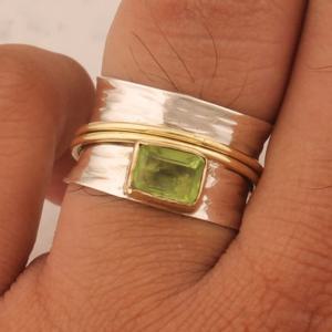 TEMU 빈티지 구리 와이드 페이스 링 핸드메이드 더블톤 실버링, 손으로 두드린 레오 스피너 링 선물 아이디어, 탄생석 보석 주얼리, 그녀를 위한 선물, 스타일 링, 수제 액세서리, 내구성 있는 메탈 링, 독특한 주얼리, 점성술 애호가를 위한 링, 보호 패션|탄생석