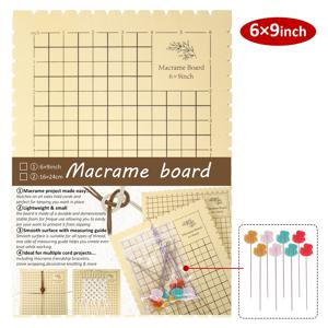 TEMU 마크라메 보드, 사면 알베올러 고밀도 브레이디드 로프 양면 브레이디드 보드 6x9인치 + 벌 모양 고정 비즈 바늘 8개, 그리드 소프트 보드, 팔찌 묶기 프로젝트, 주얼리 제작, 손바느질, DIY 공예에 적합