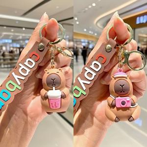 TEMU 2개 세트 귀여운 카피바라 키링 여성용 - 카피바라 모양 가방 장식, 카피바라 프린트, 내구성 있는 카피바라 액세서리 (2개) - 백팩, 열쇠, 지갑용 아기자기한 카피바라 장식 - 독특한 동물 선물