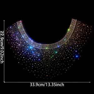 TEMU 반짝이는 별빛 칼라 라인스톤 패턴 스웨터, 니트웨어, 티셔츠, 스웨트셔츠 칼라 라인스톤 패치 DIY 의류 액세서리 라인스톤 전사 의류 열전사 다림질 장식 핫프레스 공예