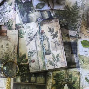 TEMU 160매 녹색 테마 스크랩북 용지 세트. 파스텔 색상의 꽃, 병, 나비 장식이 있는 일반 용지입니다. 스크랩북, 저널링, 카드 만들기 및 플래너에 적합한 대형 용지입니다.