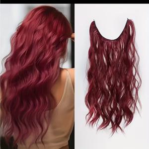 TEMU 컬러풀 블리치드 헤어 익스텐션, 초슬림 초경량 컬, 원피스 투명 무봉제 헤어 더블링 및 스티칭 피스