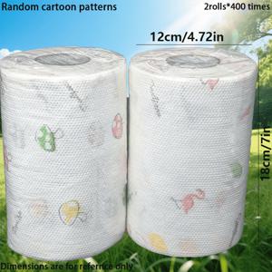 TEMU 1600매 (2롤) 일회용 주방 종이 타월 & 청소 천 - 강력한 습식/건식 기름 제거 식기 세척 물티슈, 귀여운 곰, 바나나, 음표 패턴, 레트로 롤 디자인, 파티, 샤워, 사용에 적합|물티슈