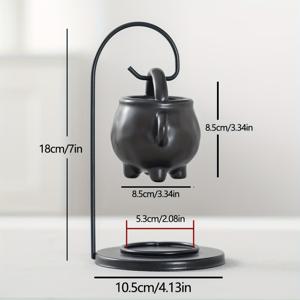 TEMU 세라믹 에센셜 오일 램프, 세라믹 램프, 행잉 포 캔들 히터, 거실, 침실, 사무실용 장식용 따뜻한 야간 조명, 디퓨저, 에센셜 오일 홀더, 스토브, 블랙