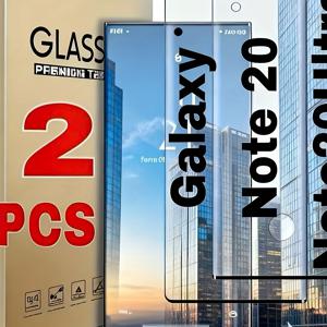 TEMU 갤럭시 노트20/노트20 울트라용 액정 보호 필름 2매 - 광택 표면, 높은 선명도, 스크래치 방지, 기포 없는 설치.