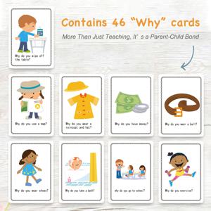 TEMU “왜?” - 3-5세를 위한 흥미로운 교육적 활동을 통해 세계의 놀라움을 탐험하는 46장 영어 Q&A 카드 세트: 호기심과 비판적 사고를 장려하기 위해 설계되었습니다.