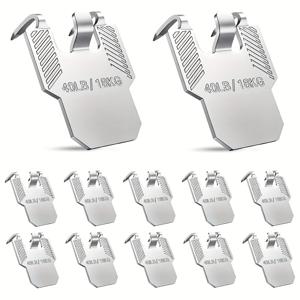 TEMU 12개입 고강도 클로 석고보드 사진 걸이 후크 - 40Lbs 용량, 벽에 손상 없이 설치하는 무도구 벽걸이, 방 & 사무실 장식용, 스테인리스 스틸, 못 없이 설치, 벽걸이 후크, 사무실 장식, 모던 장식, 내구성 좋은 소재