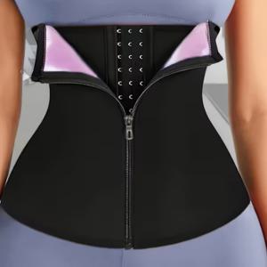 TEMU 여성용 조절 가능한 더블 벨트 지퍼 & 버클 웨이스트 트레이너 - 복부 슬리밍 벨트 (체육관, 운동, 산후용), 사이즈 S (허리둘레 25.2