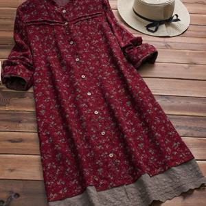 TEMU 여성용 우아한 긴 블라우스 드레스 - 칼라 & 버튼 프론트, 짧은 드레스 길이, 오피스, 세미포멀, 사계절 착용 가능 | 세탁기 사용 가능한 셔츠 드레스|여성원피스|여성블라우스