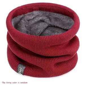 TEMU 1 엘레강스 솔리드 컬러 스카프, 벨벳 안감 | 남녀 공용 탄성 넥 워머, 세탁기 사용 가능, 야외, 할로윈, 추수감사절, 크리스마스 선물로 적합