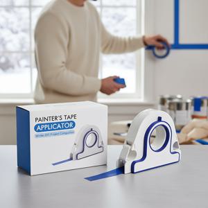 TEMU 1개 마스킹 테이프 커터, 한 손 조작으로 쉬운 사용, 정밀 마스킹 테이프 도구, 겨울철 집 페인팅 프로젝트 도우미, 빠른 직선 마스킹 라인을 위한 페인터 테이프 적용기, 실내 DIY 페인팅 프로젝트를 위한 완벽한 동반자, 벽, 바닥보드, 천장에 적합, 홈 리노베이션 가젯