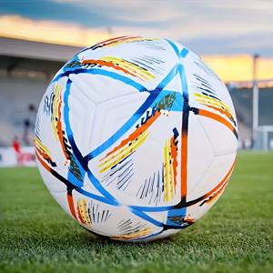 TEMU 1 프로페셔널 축구 훈련용 공 - 사이즈 5, 모든 경기장에 적합, 다이내믹 모션 디자인, 고품질 스티칭 & 내구성 PVC 소재. 실내 파이브사이드 축구, 경기, 훈련, 토너먼트에 이상적. 기계 스티칭 펜타곤 패널, 컬러풀 패턴, 내구성 & 야광 기능