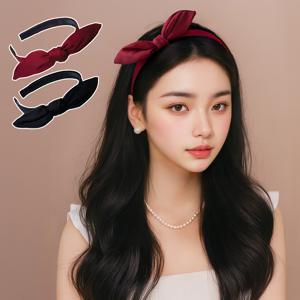 TEMU 2개 세트 여성 와이어 리본 머리띠, 흘러내림 방지 헤어밴드, 사계절 헤어 액세서리, 귀안아픈 미끄럼방지, 편한 여성용 헤어 밴드