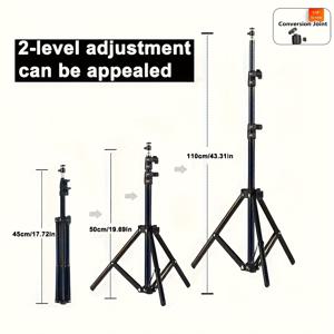 TEMU HY300/YG300용 조절 가능한 프로젝터 스탠드 - 높이 조절 가능, 110/160/210cm, 튼튼한 플라스틱 커넥터가 있는 삼각대, 바닥에 카메라와 프로젝터를 설치할 수 있습니다.