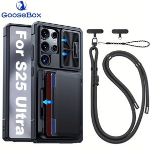TEMU 이 5pcs 세트는 삼성 갤럭시 S25 울트라용으로 디자인되었으며, 크로스바디 사용을 위한 넥스트랩이 있는 지갑 케이스, 카드 홀더, 킥스탠드, 카메라 렌즈 커버가 특징이며, 견고한 헤비 듀티 디자인으로 구성된 폰 케이스입니다., 폰케이스, 갤럭시 케이스, 핸드폰케이스, 핸드폰 케이스, 휴대폰케이스, 갤럭시 폰케이스