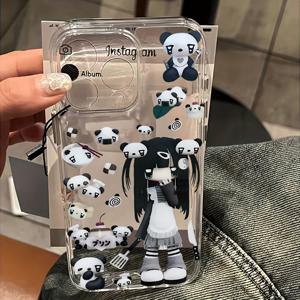 TEMU 귀여운 Y2K 일본 서브컬처 소녀 폰 케이스, 아이폰 16E, 16, 15, 14, 13, 12, 11 Pro Max, X, XR, XS Max, 8, 7 Plus와 호환 가능, 투명한 TPU 소프트 백