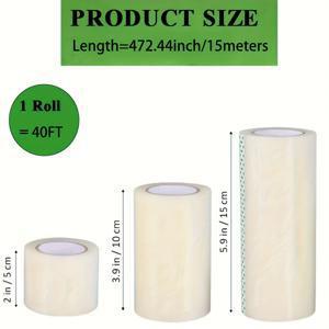TEMU 1pc 15m 방수 수리 테이프 - 농장 및 야외 사용에 적합한 두꺼운, 고착력 플라스틱 접착제, 투명 파란색, 냉각 방지, 노화 방지, 텐트 수리 테이프 | 투명 파란색 테이프 | 고착력 테이프