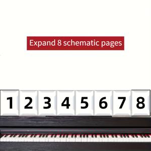TEMU 8페이지 연속 접이식 악보 폴더 - A4 사이즈, 내구성 강한 블랙 바인더 (1-8 페이지 번호 포함), 피아노 및 밴드/합창용, 페이지 넘김 최소화, 전문가 및 학생용