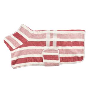 TEMU 빠른 건조 개 목욕 타월 가운 - 초흡수성, 조절 가능한 클로저, 소형/중형/대형 강아지용 부드러운 목욕 랩 - 세탁 후 관리, 다양한 컬러 옵션 (그린/베이지, 브라운/틸, 레드/그레이) - 사계절 사용 가능, 착용 가능한 목욕 타월