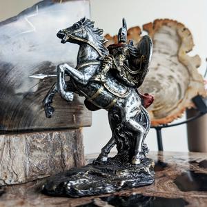 TEMU 스파르타 기병 전사 조각상 - 창을 든 고대 로마 기사, 빈티지 배틀 장식품, 레진 데스크탑 소품, 홈 & 오피스 인테리어, 역사 컬렉션 - 전기 불필요, 쉬운 설치, 세련된 디자인, 웨더드 마감, 크리스마스와 추수감사절 선물로 완벽한 아이템|인테리어소품
