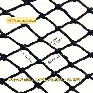 TEMU 1개 39.37inch*236.22inch 다용도 검정색 안전망 | 계단, 발코니, 밀폐된 창문용 보호 메시, 농장, 정원, 실내/실외 장식, 가정 벽 장식, 운동장 울타리에 적합