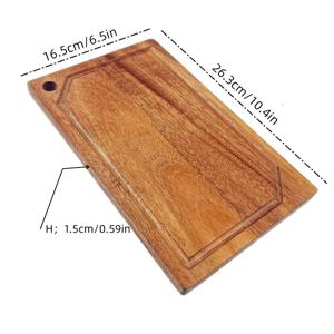 TEMU 1개 대형 잎 나무 도마 - 주스 그루브 포함, 내구성 강한 천연 목재 식품용 도마, 쉽게 세척 가능한 표면 & 둥근 모서리, 고기/생선/야채/빵 다용도, 홈쿡을 위한 크리스마스/할로윈 선물 추천