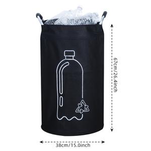 TEMU 가정용 초대형 접이식 재활용 - 원통형 오픈형 디자인, 플라스틱 병 보관에 적합한 다기능 수납 바구니, 공간 절약형 접이식 정리함, 내구성이 좋고 세척이 용이함, 전기 불필요, 가정용 재활용