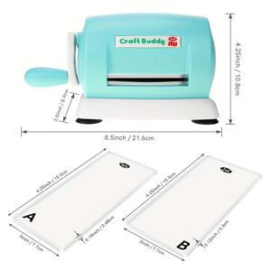 TEMU DIY 스크랩북 및 카드 만들기용 Craft Buddy 휴대용 다이 커팅 & 엠보싱 머신 - PE 소재, 배터리 없음, 2023년 신제품, 커팅 패드