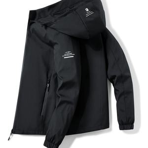 TEMU 남성 캐주얼 재킷, 봄/가을 신상 한국 스타일, 트렌디하고 활용도 높은 탈착식 후드 남성 의류.