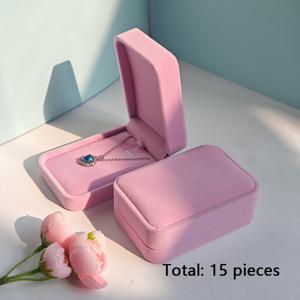 TEMU 15개 럭셔리 블랙 벨벳 주얼리 박스 세트 - 목걸이, 반지, 귀걸이 보관용 - 부드러운 내부, 웨딩/발렌타인데이/선물 포장, 클래식 디스플레이 케이스 (목걸이, 팔찌, 귀걸이용) - 우아한 디자인