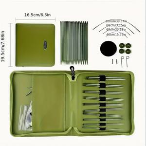 TEMU 탈부착, 확장 및 교체 가능한 원형 바늘이 포함된 다기능 알루미늄 직조 도구 세트. 수제 뜨개질을 위한 추가 기능이 완벽하게 포함되어 있으며, 아름답게 디자인된 휴대용 보관 상자가 함께 제공됩니다.