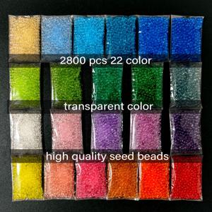TEMU 보석 만들기용 2800개의 유리 씨앗 비즈 키트, 3mm 8/0 고품질 각 균일한 순수 투명 아이스 투명 유리 라운드 비즈 쌀 비즈 5g 팩당 총 110g/3.88oz 총 22가지 색상 분산된 비즈 비딩 액세서리 재료 DIY 수제 팔찌 목걸이 반지 펜던트 주얼리 선물 엄마 가족 친구에게 적합|비즈목걸이