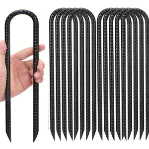 TEMU 10개 12인치 강력한 정원 스태크, 갈바니 스틸 U형 후크 스레드 지지대 앵커, 볼 골, 텐트, 요새 세트, 울타리, 트램펄린 등