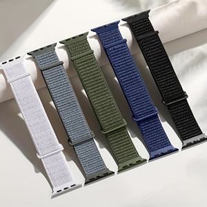 TEMU 애플워치 밴드 호환 5개입 멀티컬러 나일론 투루프 스트랩, 38mm-49mm 사이즈, 남녀공용 통기성 소프트 스포츠 루프 밴드, 조절 가능한 교체용 손목밴드 (iWatch 시리즈 10/9/8/7/6/5/4/3/2/1/SE/Ultra/2 호환)