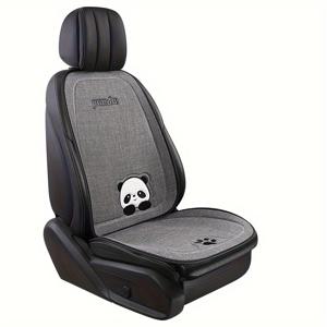 TEMU 귀여운 판다 & 발바닥 프린트 디자인 통기성 리넨 카시트 커버 - 가벼운 사계절용 전좌석 보호커버, 차량 범용 사이즈, 4가지 색상, 중간 소프트 원단, 손세탁/드라이클리닝 가능, 유쾌한 자동차 인테리어 액세서리