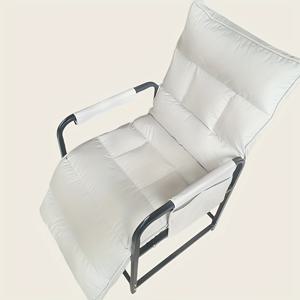 TEMU 15-씬 멀티펑셔널 리클라이너 의자 - 조절 가능한 5단계 에르고노믹 오피스 & 홈용, 접이식 등받이와 편안한 스펀지 쿠션, 낮잠 및 휴식용 수동 리클라인, 화이트 메탈 프레임, 조립 불필요, 모던 인테리어, 내구성 강화, 다목적 좌석, 미니멀 디자인, 튼튼한 구조, 가정용